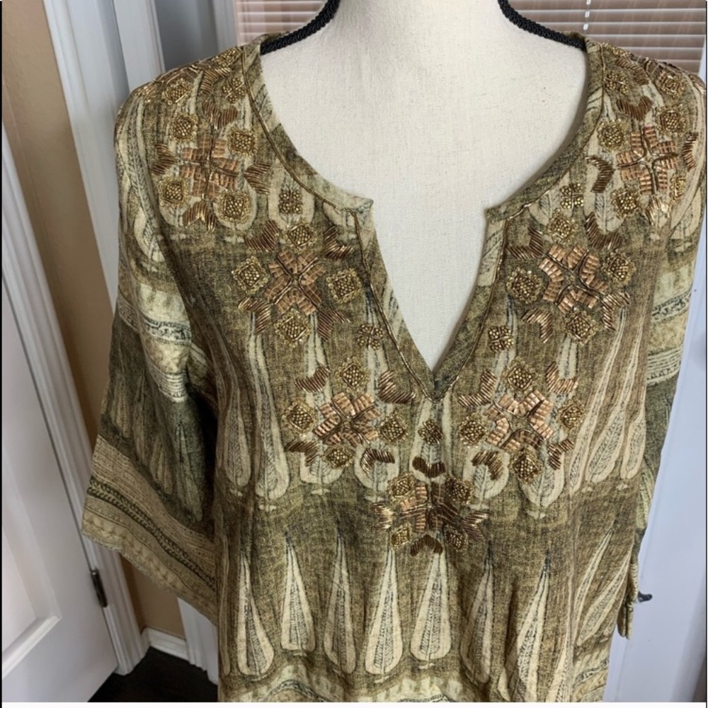 - NWT Soft Surroundings Beaded Pampas Tunic Medium
